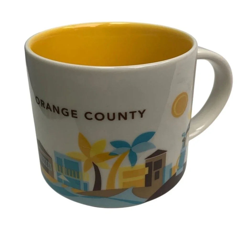 2015 New Starbucks You Are Here Collection Orange County 14oz Ceramic Coffee Mug